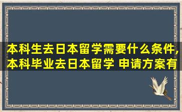 本科生去日本留学需要什么条件,本科毕业去日本留学 申请方案有五种